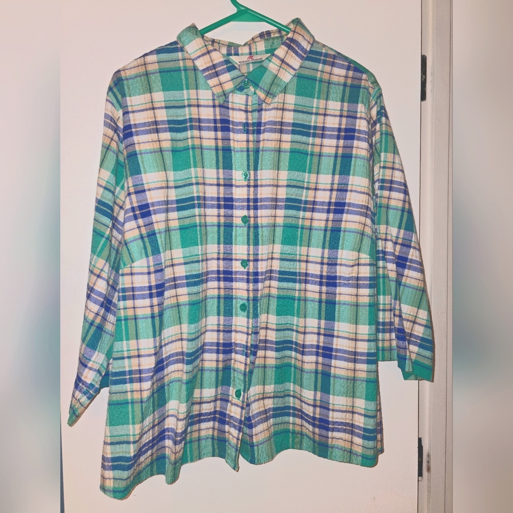 Morgan Crossing Short-sleeve Plaid Button-Up Shirt